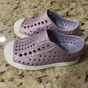 Purple Glitter Native Shoes